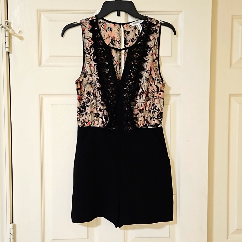 Hi Summer!! Bcbgeneration Rose Patterned Black Bo… - image 1